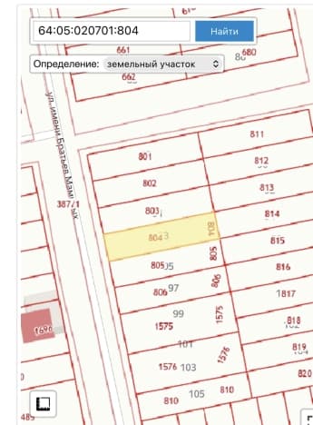 Купить земельный участок в Саратовской области. Вариант № 2172944, 1, площадь - квм, цена 460000 рублей