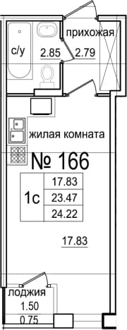 . Вариант № 1131065, 0, площадь - 24.2 квм, цена 7181179 рублей