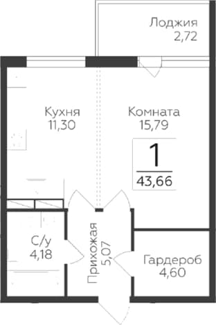 . Вариант № 2224959, 0, площадь - 40.94 квм, цена 6150384 рублей