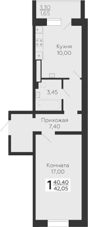 . Вариант № 2194940, 0, площадь - 40.4 квм, цена 6778460 рублей