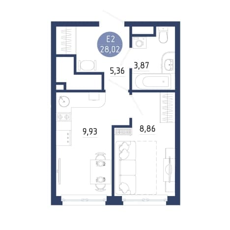 Купить квартиру площадью 20 кв.м в Рязанской области. Вариант № 993029, 1, площадь - квм, цена 3641759 рублей