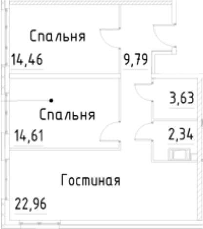 . Вариант № 1853385, 0, площадь - 67.79 квм, цена 15202965 рублей
