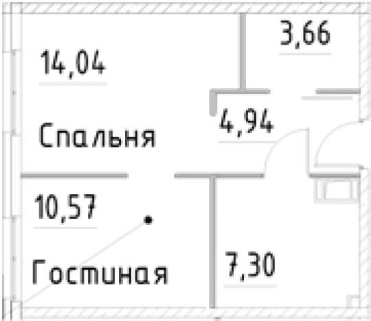 . Вариант № 1853652, 0, площадь - 40.51 квм, цена 9537601 рублей