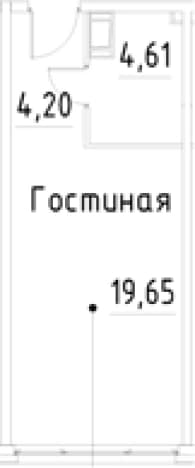 . Вариант № 2007083, 0, площадь - 28.46 квм, цена 7222097 рублей