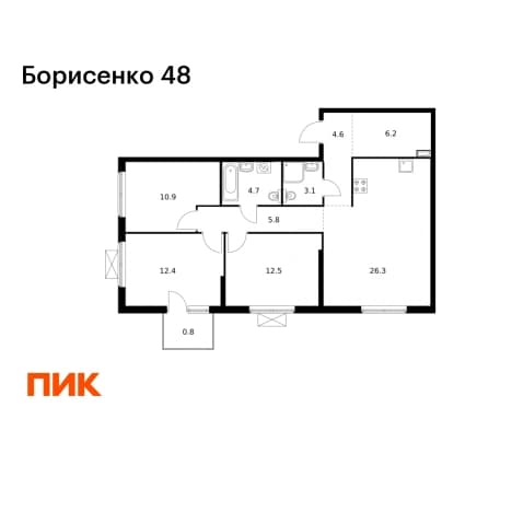 . Вариант № 2019582, 0, площадь - 87.3 квм, цена 14565306 рублей