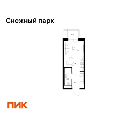 Купить студию в новостройках в районе Первомайский в Владивостоке. Вариант № 2272880, 1, площадь - квм, цена 5542960 рублей