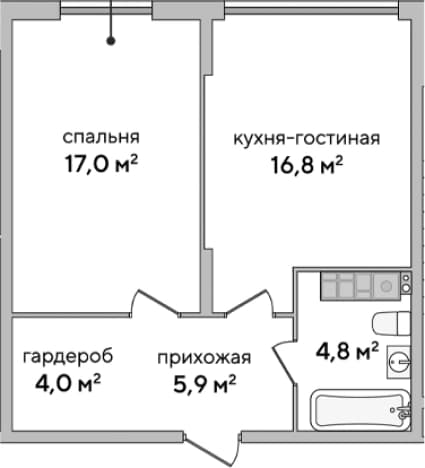 . Вариант № 2127019, 0, площадь - 48.5 квм, цена 16976800 рублей