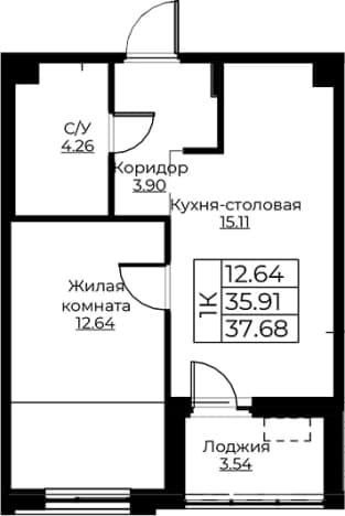 Купить двухкомнатную квартиру до 20 млн в новостройках (ЖК) в Ленинградской области. Вариант № 1871264, 1, площадь - квм, цена 7055655 рублей