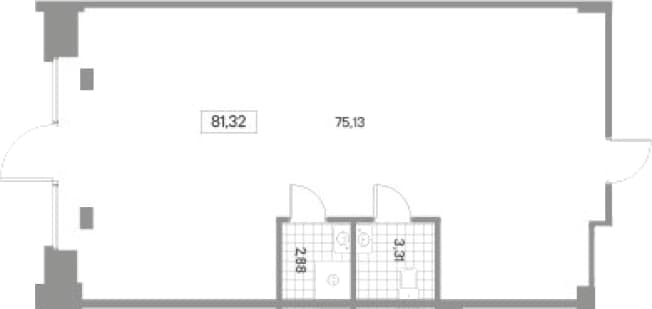 . Вариант № 2261620, 0, площадь - 81.32 квм, цена 58143800 рублей