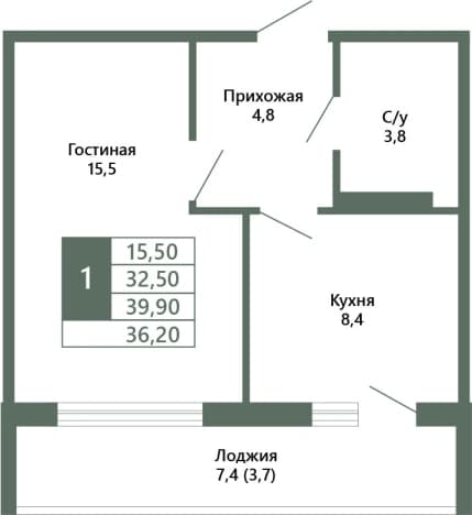 Купить однокомнатную квартиру с мебелью в Кемерове. Вариант № 1729620, 1, площадь - квм, цена 6065000 рублей