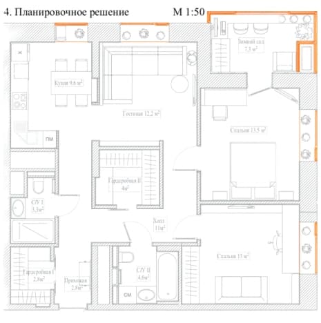 Купить трехкомнатную квартиру на вторичке в районе Текстильщики в Москве. Вариант № 2217661, 0, площадь - квм, цена 37500000 рублей