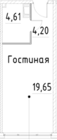 . Вариант № 2007031, 0, площадь - 28.46 квм, цена 7011755 рублей