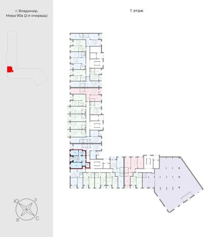 . Вариант № 2046792, 1, площадь - 69.96 квм, цена 7835520 рублей