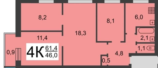 . Вариант № 2187731, 0, площадь - 63.5 квм, цена 7800000 рублей