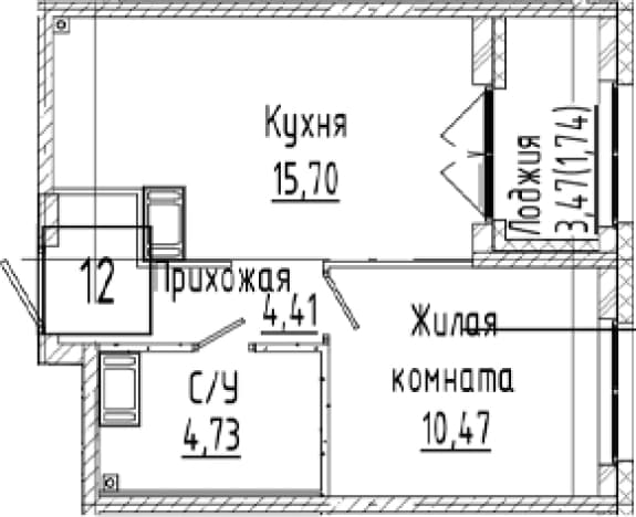 . Вариант № 2023433, 0, площадь - 35.31 квм, цена 10751000 рублей