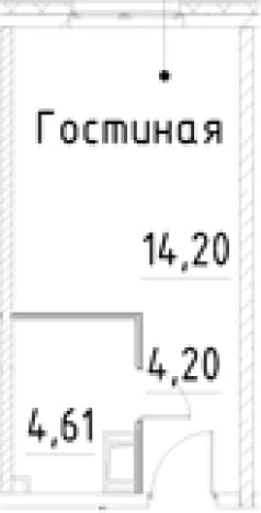 . Вариант № 1920545, 0, площадь - 23.01 квм, цена 5968582 рублей