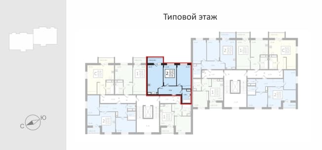 . Вариант № 1123785, 1, площадь - 60.58 квм, цена 7390760 рублей