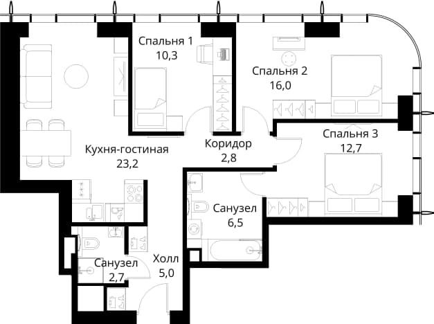. Вариант № 2173530, 0, площадь - 79.2 квм, цена 31652914 рублей