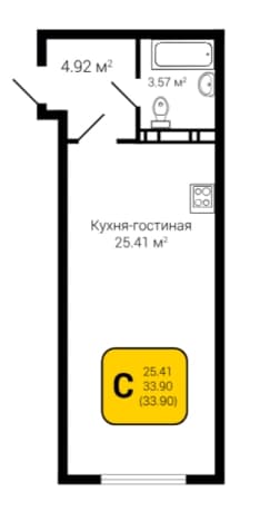 Купить студию площадью 34 кв.м в Воронежской области. Вариант № 1744133, 0, площадь - квм, цена 2949300 рублей