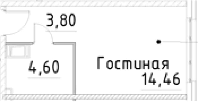 . Вариант № 1853433, 0, площадь - 22.86 квм, цена 5970821 рублей