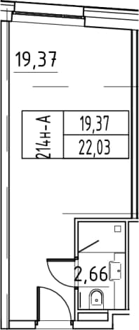. Вариант № 467918, 0, площадь - 22.03 квм, цена 6388700 рублей