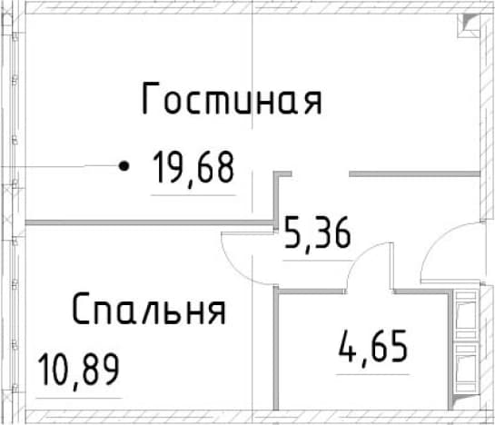 . Вариант № 1853412, 0, площадь - 40.57 квм, цена 9610033 рублей