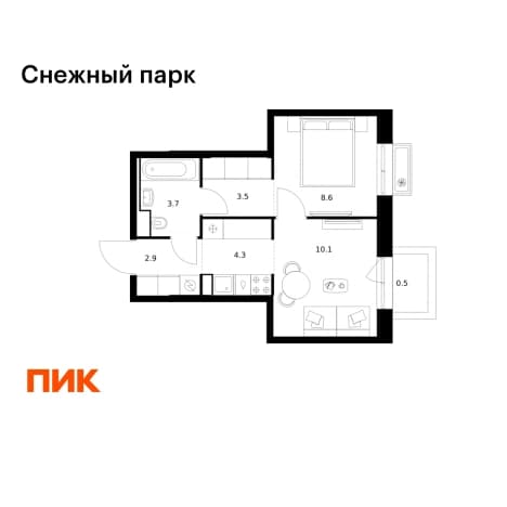 Купить квартиру с мебелью в Владивостоке. Вариант № 2402521, 1, площадь - квм, цена 7969920 рублей