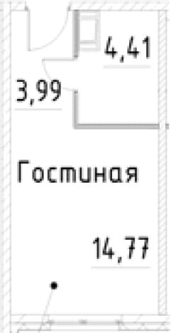 . Вариант № 2007001, 0, площадь - 23.17 квм, цена 6010084 рублей