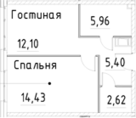 . Вариант № 1920275, 0, площадь - 40.51 квм, цена 9519371 рублей