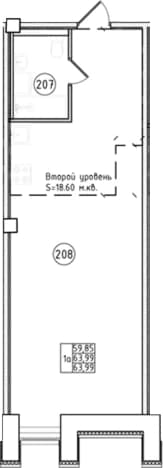 . Вариант № 1815715, 0, площадь - 63.99 квм, цена 15638840 рублей