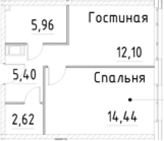. Вариант № 1920293, 0, площадь - 40.52 квм, цена 9803546 рублей