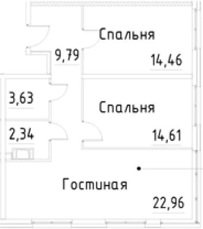 . Вариант № 1920489, 0, площадь - 67.79 квм, цена 15659083 рублей