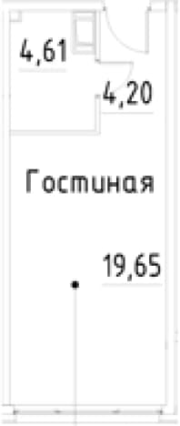 . Вариант № 2007074, 0, площадь - 28.46 квм, цена 7222097 рублей