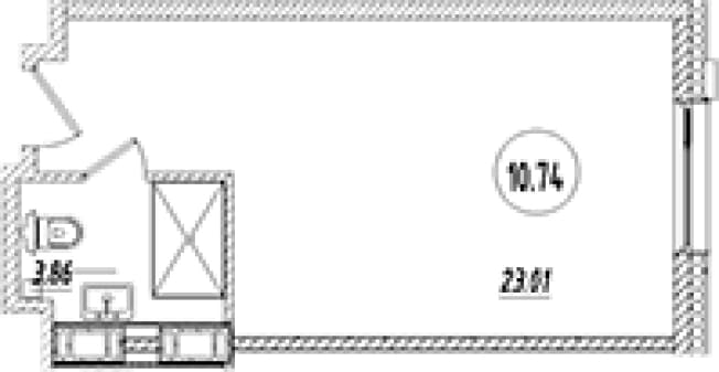 . Вариант № 2151753, 0, площадь - 26.87 квм, цена 13703900 рублей