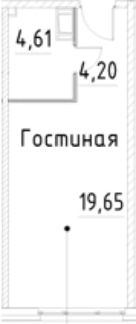 . Вариант № 1853379, 0, площадь - 28.46 квм, цена 7222097 рублей