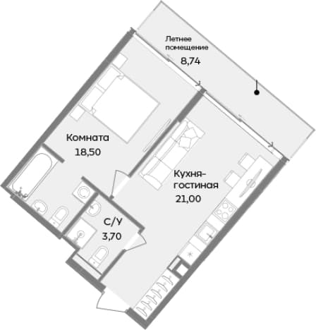 . Вариант № 2114735, 0, площадь - 43.2 квм, цена 18548488 рублей