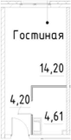 . Вариант № 1920474, 0, площадь - 23.01 квм, цена 6147632 рублей
