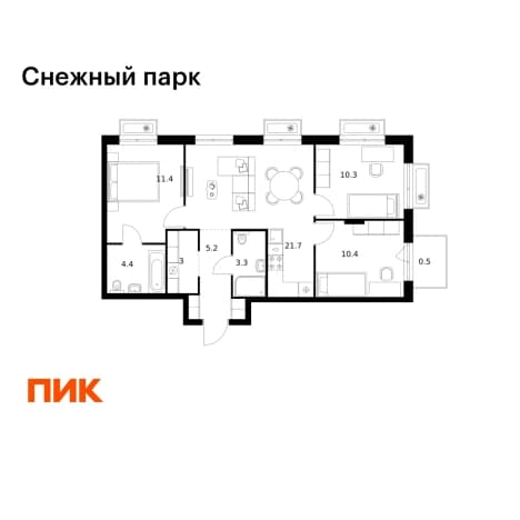 Купить трехкомнатную квартиру с балконом в районе Ленинский в Владивостоке. Вариант № 2134252, 1, площадь - квм, цена 12144600 рублей