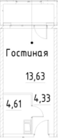 . Вариант № 1920526, 0, площадь - 22.57 квм, цена 6275254 рублей