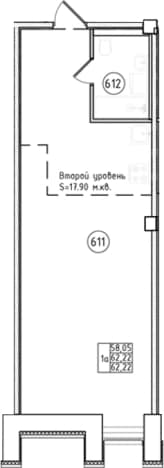 . Вариант № 1815725, 0, площадь - 62.22 квм, цена 16176600 рублей