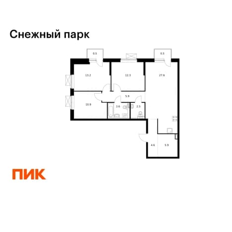 Купить однокомнатную квартиру площадью 34 кв.м в Владивостоке. Вариант № 2339840, 1, площадь - квм, цена 7679320 рублей