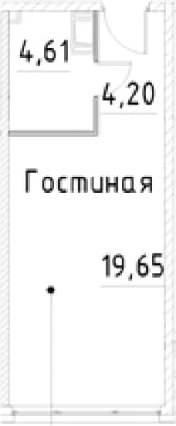. Вариант № 2007016, 0, площадь - 28.46 квм, цена 7024562 рублей