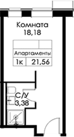 . Вариант № 2242594, 0, площадь - 20.9 квм, цена 7331720 рублей
