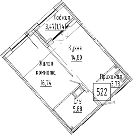 . Вариант № 2023383, 0, площадь - 41.15 квм, цена 11029000 рублей
