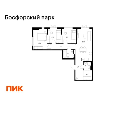 . Вариант № 2141621, 0, площадь - 74.9 квм, цена 16006130 рублей