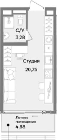 . Вариант № 2114704, 0, площадь - 24.03 квм, цена 12549105 рублей