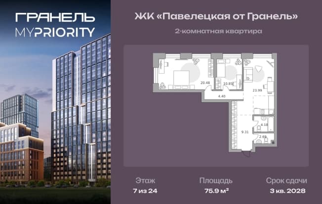 . Вариант № 2217847, 0, площадь - 75.9 квм, цена 40229967 рублей