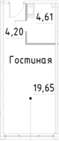 . Вариант № 2007111, 0, площадь - 28.46 квм, цена 7037369 рублей