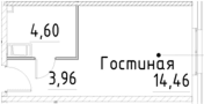 . Вариант № 1853329, 0, площадь - 23.02 квм, цена 5971176 рублей