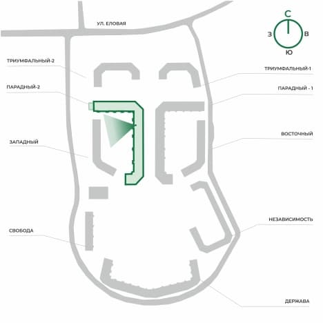 . Вариант № 2123264, 1, площадь - 62 квм, цена 6213950 рублей